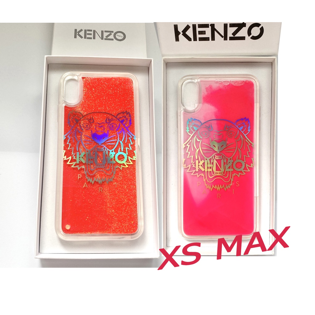 KENZO iPhone XS max ลูกเล่นกลิตเตอร์และน้ำไหลวนในกรอบเคสไอโฟน case iphone เคนโซ่ งานแท้ เคสมือถือไอโฟน