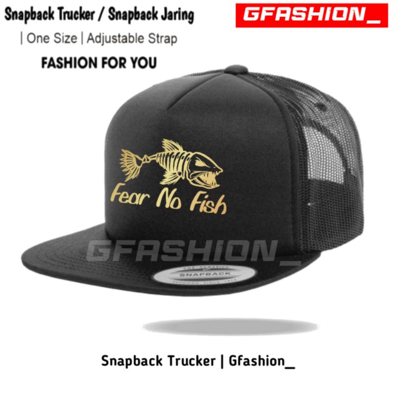 FEAR NO FISH NET SNAPBACK HAT/TRUCKER SNAPBACK HAT/FISHING HAT