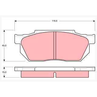 ผ้าดิสเบรคหน้า HONDA CITY 1.3 1.5 1995-1997 CIVIC เตารีด 1988-1992 PRELUDE 1983- GDB358 TRW