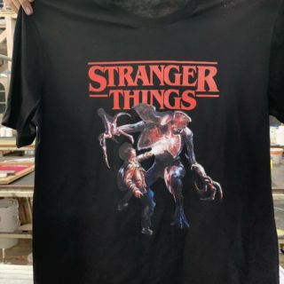 คอลูกเรือเสื้อยืดคอกลมStranger things เสื้อยืดคอกลมผ้าฝ้ายแท้