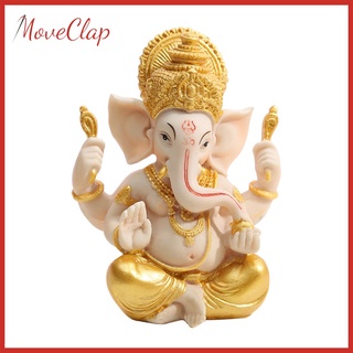 [ราคาจำกัดเวลา] Hand Carved 4" Ganesh Elephant Lord Statue Buddha Ganesha Decoration Gold