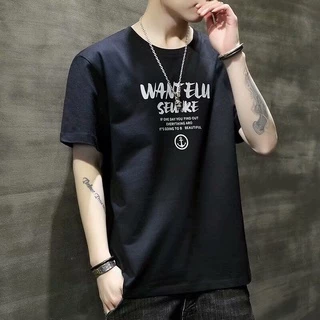 (ใหม่/พร้อมส่ง) เสื้อยืดคอกลมแขนสั้น เสื้อยืดผู้ชาย(มี4สี) ใส่ดูหล่อดูเท่ กำลังฮิตมาแรง