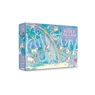 จิ๊กซอว์ 100 ชิ้น BOOK &amp; JIGSAW: UNICORNS หนังสือภาษาอังกฤษ New