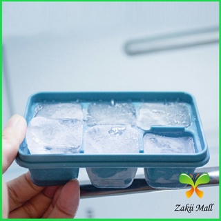 Zakii Mall แม่พิมพ์น้ำแข็งก้อน ฝาปิด พร้อมฝา 6 ช่อง Ice tray mould