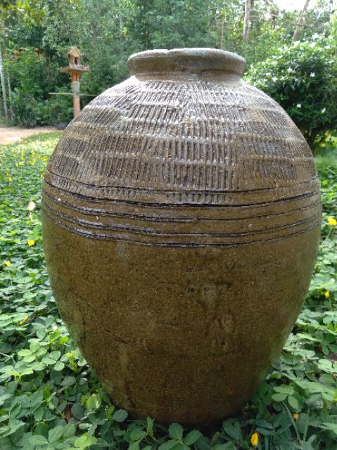 ไหดินเผาโบราณ ของเก่าทำมือ ไม่รั่วไม่ซึม เหมาะสำหรับตกแต่งบ้าน แต่งสวน ...