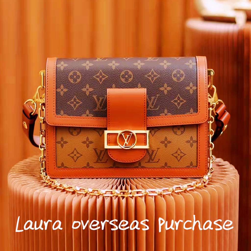 พรีออเดอร์ สินค้าใหม่ของแท้，Louis Vuitton，กระเป๋ารุ่น DAUPHINE MM，กระเป๋าสะพายข้าง，กระเป๋าสะพาย，LV