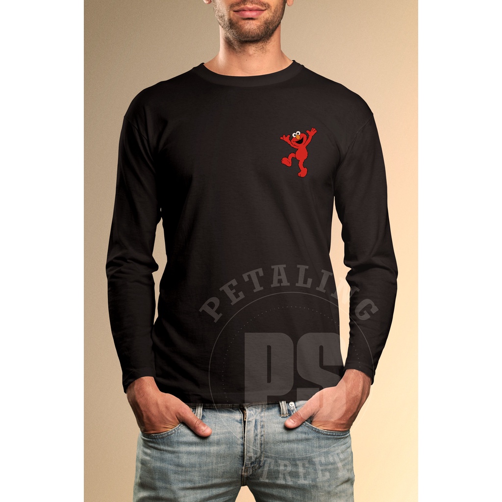 [3 โรงงาน] เสื้อยืด SESAME STREET ELMO โลโก้แขนยาว / เสื้อยืด UNISEX ผ้าฝ้าย 100% แฟชั่น STREETWEAR 