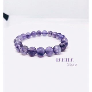 กำไลหินอเมทิสต์(Amethyst)หินสีม่วงอ่อนขนาด 8-12 มิล