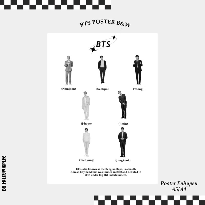 โปสเตอร์ A4 BTS*****