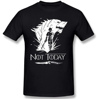 เสื้อยืดคอกลมใหม่ เสื้อยืด พิมพ์ลาย Arya Stark Game Of Thrones Not Today สําหรับผู้ชาย WQER7296S-4XL