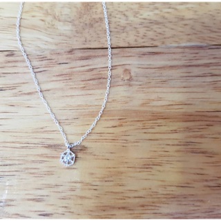 Minimalist925 สร้อยคอพร้อมจี้ CZ เงินแท้
