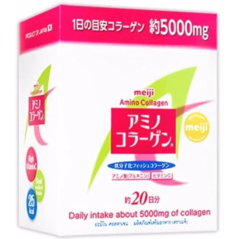 Meiji Amino Callagen เมจิ อะมิโน คอลลาเจนผง 5000 mg ถุงเติม  140กรัม