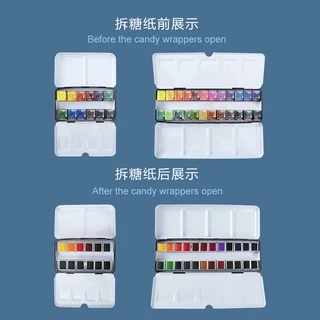 Seamiart ชุดสีน้ํา 24 สี พร้อมกล่องโลหะ แบบพกพา 1 ชิ้น
