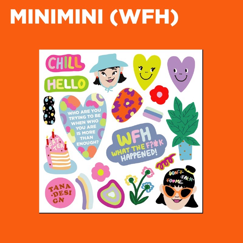 [Tana.design] minimini (wfh) sticker