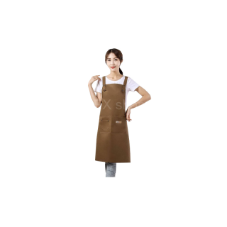 ผ้ากันเปื้อน ผ้ากันเปื้อนทำอาหาร กันน้ำ ผ้ากันเปื้อนร้านกาแฟ สีพื้น Apron ผ้าฝ้ายแท้ ลายF พร้อมส่ง