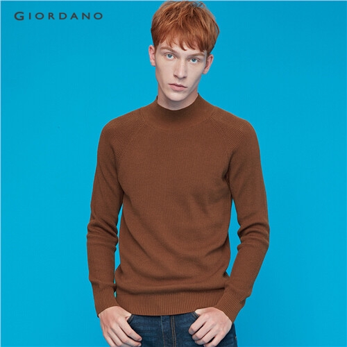 GIORDANO MEN Mockneck long-sleeve knitted sweater 13059806