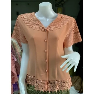 เสื้อลูกไม้คนแก่ ตัดดอก รุ่น ปกบัว