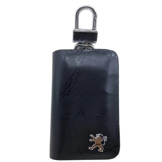 HISO-CAR VIP เคสกุญแจรีโมท ซองรีโมท หนังแท้ สีดำ เปอร์โยต์  #359