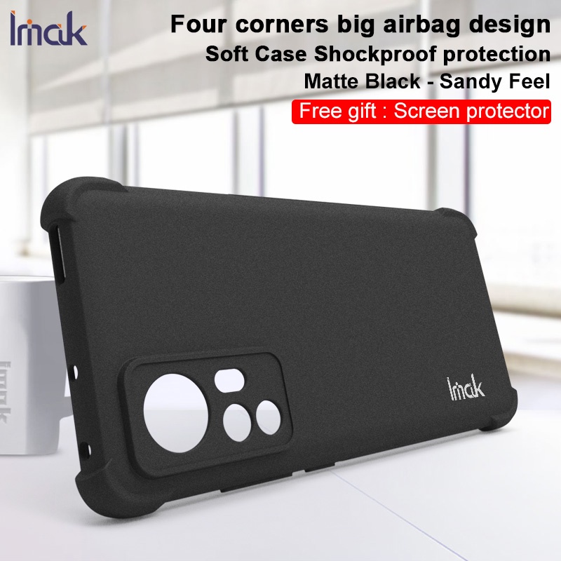 ของแท้ Imak for Xiaomi Mi 12 Pro 12X เคส TPU นิ่ม กันกระแทก Xiomi Mi12 / Mi12X สีดําด้าน ซิลิโคน ฝาหลัง ฟิล์มหน้าจอ