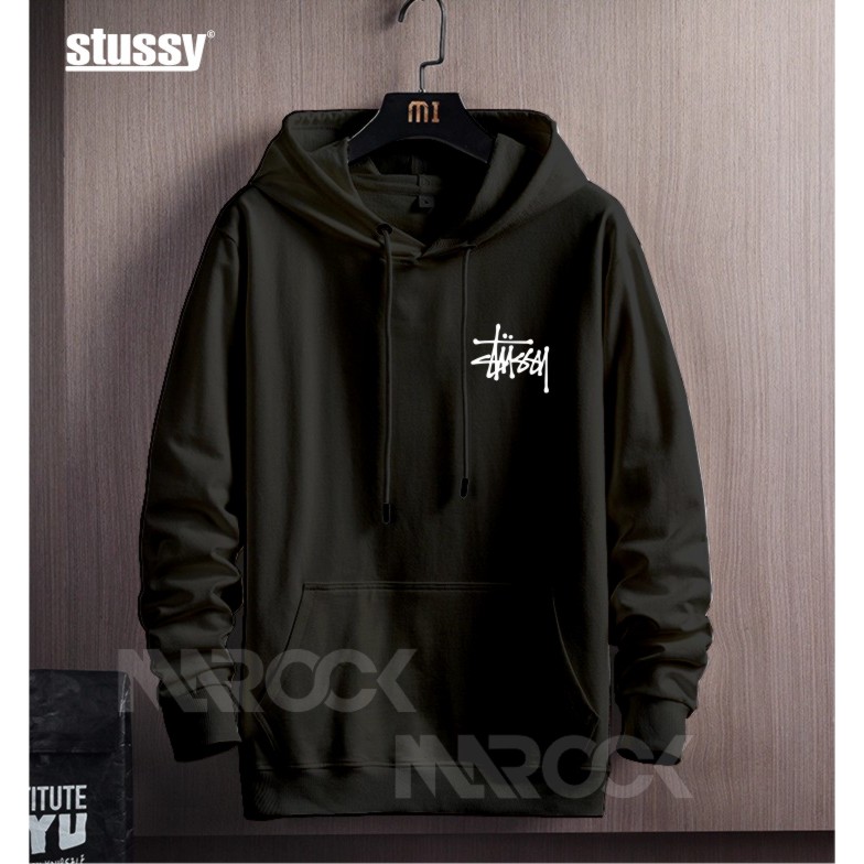 เสื้อกันหนาวhoodieผู้ชายและผู้หญิง-เสื้อกันหนาวhoodie Distro Fulloverโลโก้Stusi