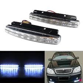 จัดส่งทันที2pcs Car Daytime Running Light 8 LED DRL Daylight Kit Super White Head Lamp