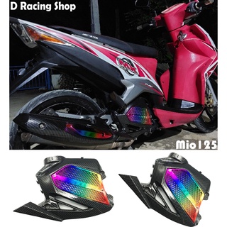 รถจักรยานยนต์ yamaha mio125 ครอบหม้อน้ำ เคฟลาร์-ไทเทเนียม ฝาปิดครอบหม้อน้ำ มีโอ125