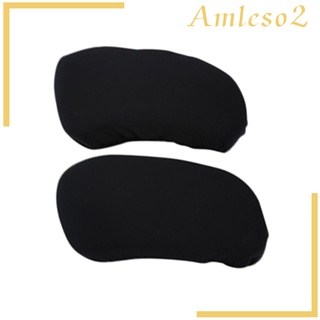 [Amleso2] ปลอกหุ้มที่พักแขนเก้าอี้โพลีเอสเตอร์สีดํา 2 ชิ้น