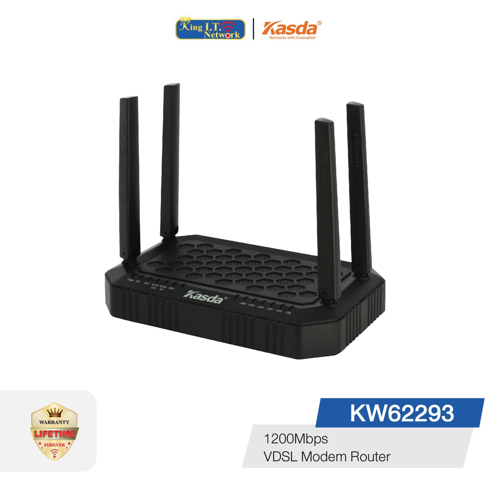 KASDA (KW62293) AC1200 VDSL2/ADSL Modem Router