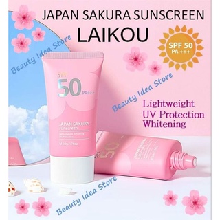 🔥ส่งเร็ว🔥 LAIKOU JAPAN SAKURA ครีมกันแดดซากุระ SPF50+PA+++ UV Protection Face&amp;Body Sunblock เนื้อครีมบางเบา ซึมไว (50g)