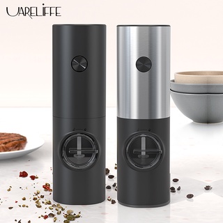 Uareliffe Electric Salt And Pepper Grinder With LED Light Automatic Herb Spice Mill Adjustable Coarseness Kitchen Spices Grain Grinding Tool