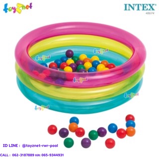 Intex บ่อบอลหนูน้อย ใส 3 ห่วง 86x25 ซม. พร้อมบอล 50 ลูก รุ่น 48674/58924