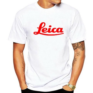 เสื้อยืดแขนสั้น พิมพ์ลายตัวอักษร Leica สีแดง ทุกขนาด # สีขาวS-5XL