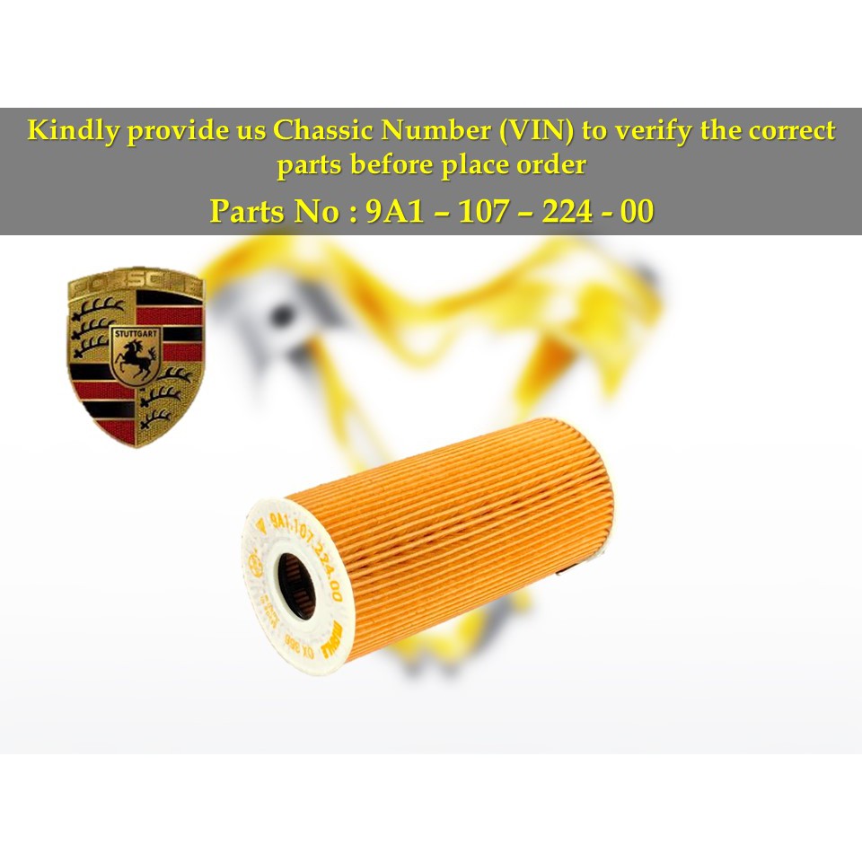 Porsche - Boxster Cayman 2009y - 2016y กรองน้ํามันเครื่อง 9A1-107-224-00