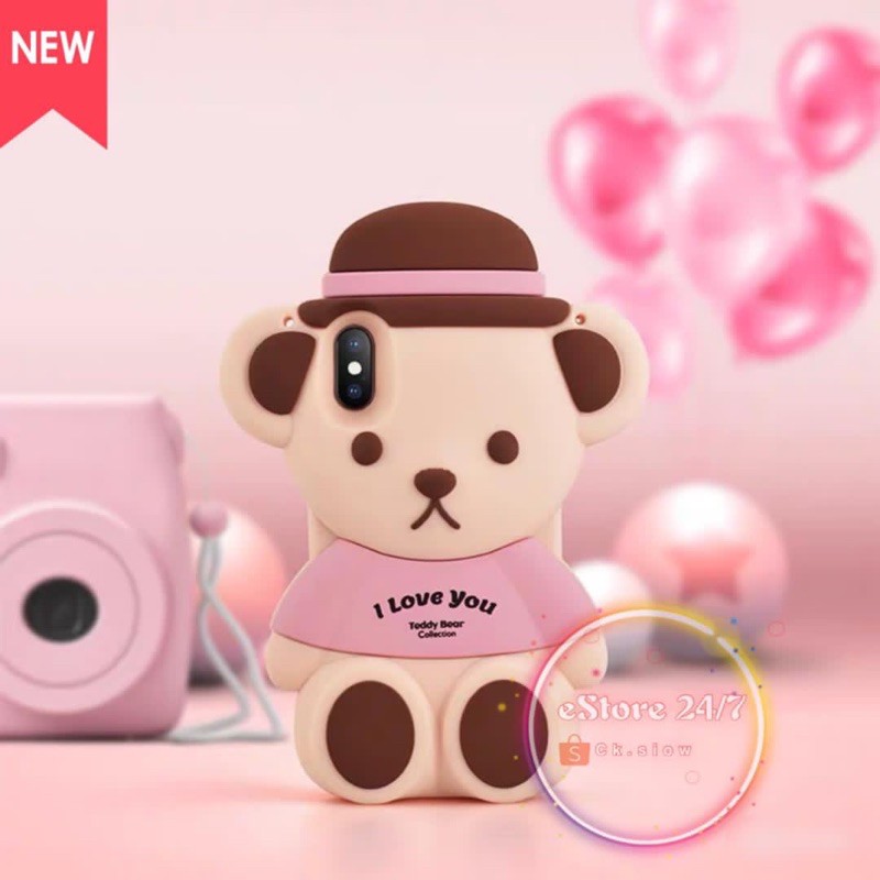 Oppo A12 A12e A37 A3s A5s F9 A9 A5 A31 A1k A5 A7 2020 I Love You Teddy Brown Bear Soft Case