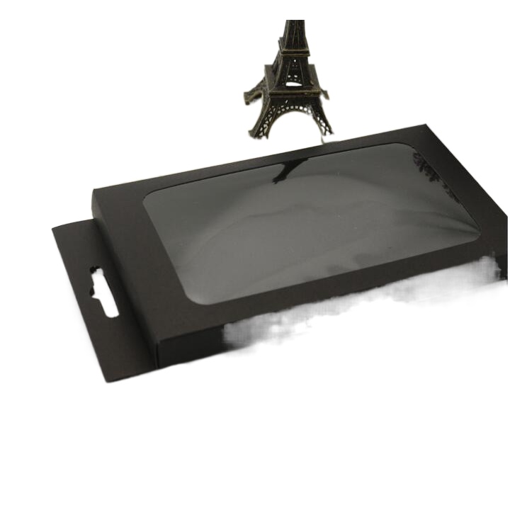 kraft Cell Phone Case packaging boxes,mobile phone cover packaging Kraft boxes with plastic window j