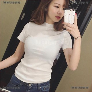 เสื้อคอเต่า แขนสั้น แฟชั่นสําหรับผู้หญิง