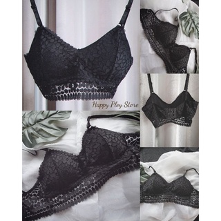 Bralette3 • บราลูกไม้ดำ Happy Ploy Store