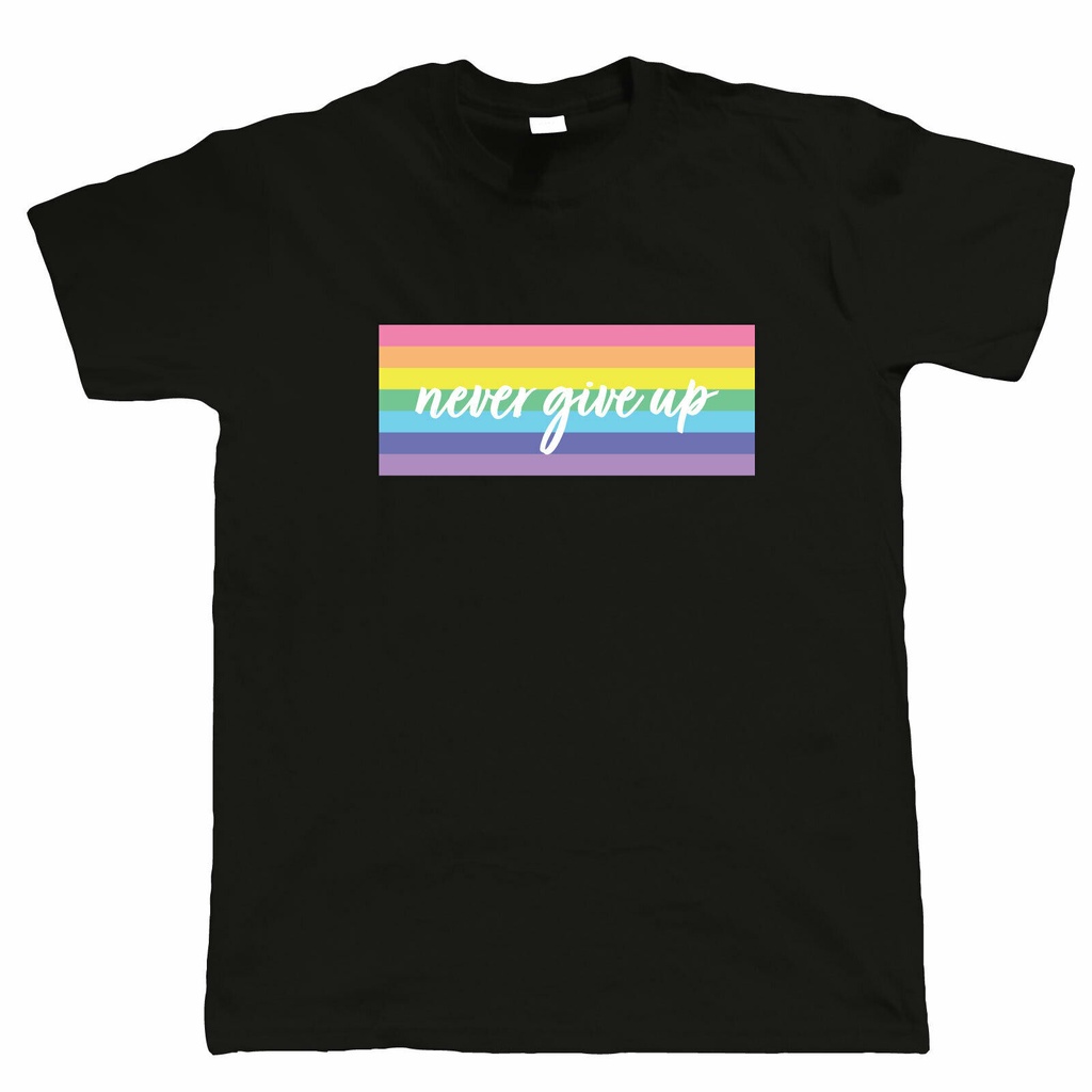 Never Give Up เสื้อยืดบุรุษ