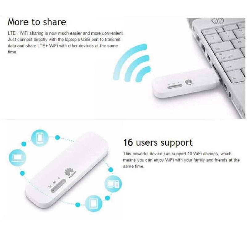 Huawei E8372 WIFI 150Mbps 4G/LTE Aircard USB Stick สำหรับ 4G แอร์การ์ด รุ่นใหม่ เสถียร เร็ว แรง ใช้ไวไฟได้ถึง 16 คน - รูปที่ 3