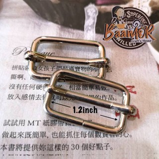 1.2 inch 1 pcs BGN2116 ห่วงเลื่อนสาย ห่วง เหล็ก เหลี่ยม สีเงิน ขนาด 2.4 cm x 3.8 cm เหล็กบาง 2 m