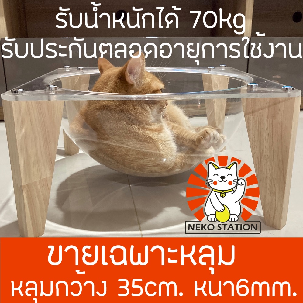 หลุมใสอะคลิลิค หลุมกว้าง 35cm หนา 6mm รับน้ำหนักได้่ 70kg ขายเฉพาะหลุม หลุมอวกาศแมว โดมอะคลิลิค หลุม
