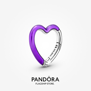 Pandora จี้รูปหัวใจ สีม่วงสดใส สําหรับเชื่อมต่อเครื่องประดับ Diy p326