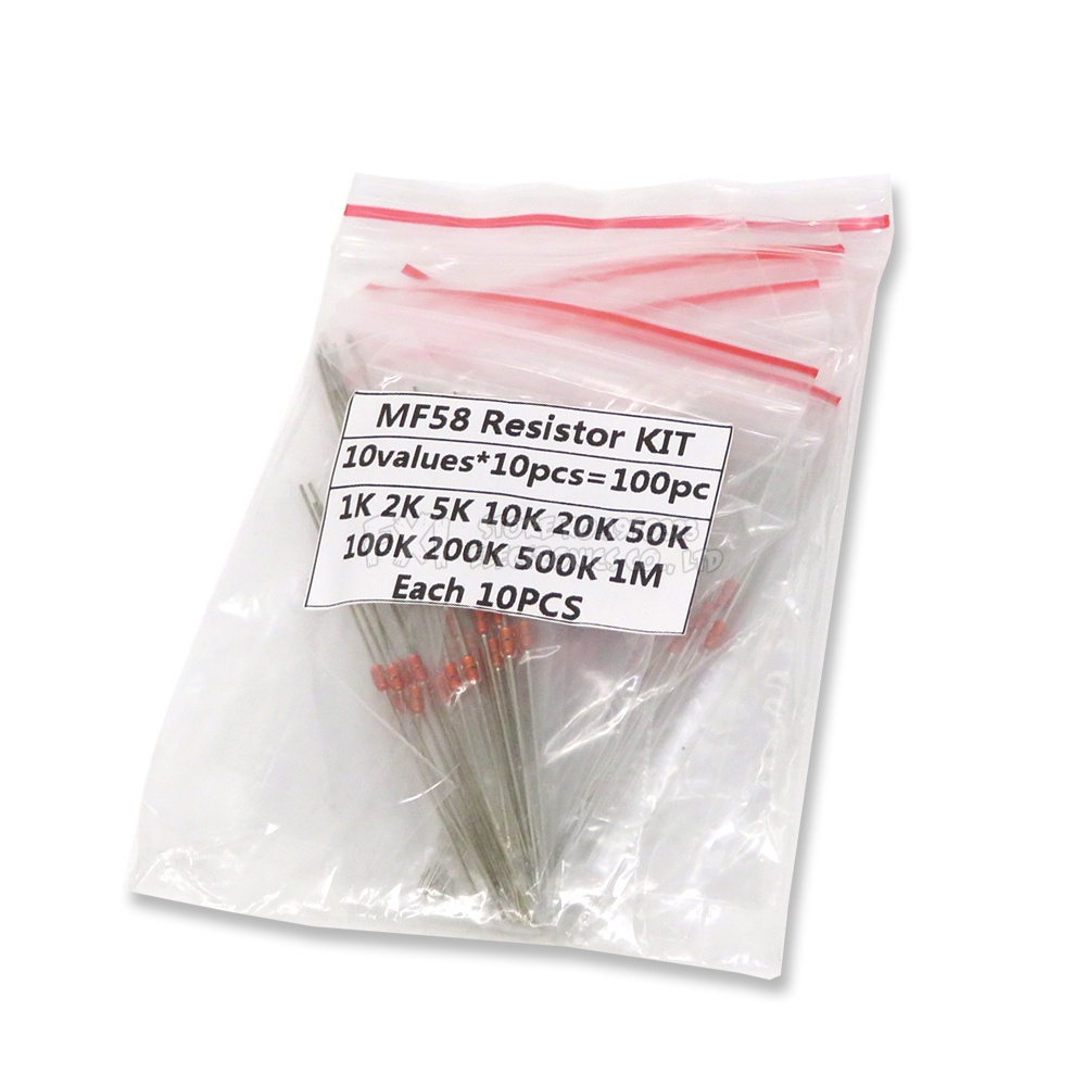 100 ชิ้น = 10 ค่า * 10 ชิ้น NTC Thermoresistor Kit NTC-MF58 1K 2K 5K 10K 20K 50K 100K 200K 50K 1M+/ 