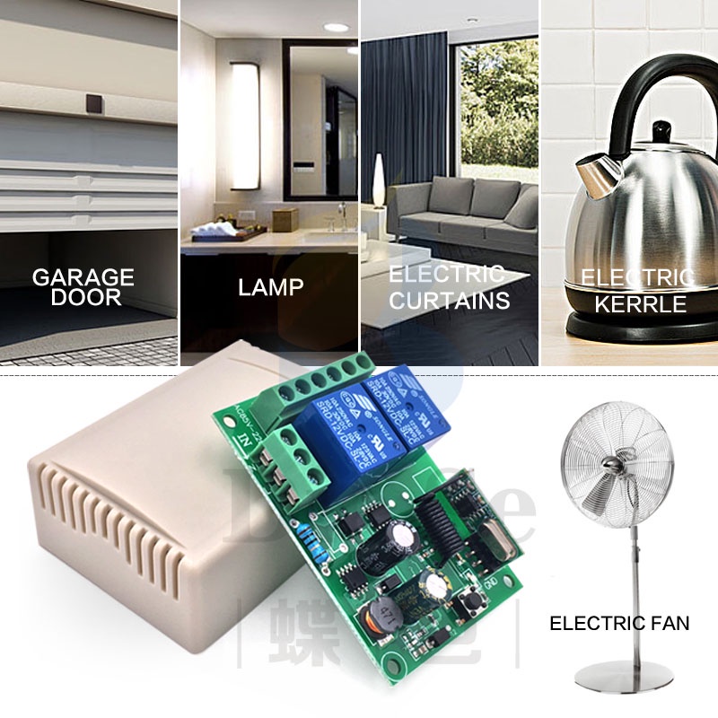 รีโมตคอนโทรล 433 MHz AC 110V 220V 10A 2CH rf รีเลย์รับ และส่งสัญญาณ สําหรับประตูโรงรถ - รูปที่ 3