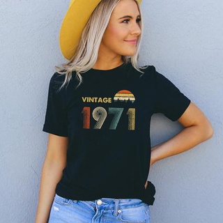 เสื้อยืด ลาย 1971 51St สไตล์วินเทจ เรโทร คลาสสิก ของขวัญวันเกิด สําหรับคุณยาย คุณพ่อ คุณแม่ คุณยาย คุณยาย 70S 51 ปี