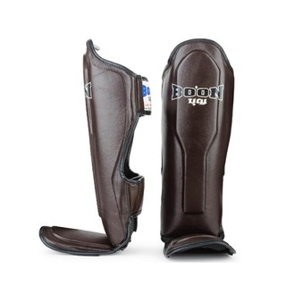 BOON Shin Guards ฺBronwn SPBR (S,M,L,XL,XXL) genuine LeatherTraining  MMA K1 สนับแข้งบุญ สีน้ำตาล ทำจากหนังวัวแท้ ฺ