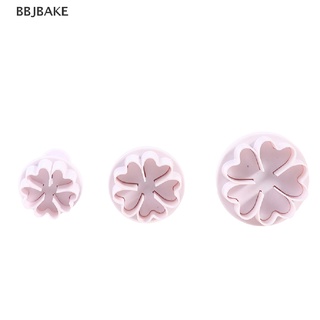 [cxFSBAKE] 3Pcs/Set Mini Heart Flower Mold Plastic Plunger DIY Cake Decorating Tools  KCB