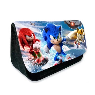 พร้อมส่ง SONIC กระเป๋าดินสอ SONIC ฝาพับสองชั้น สําหรับใส่เครื่องเขียนนักเรียนประถม SONIC