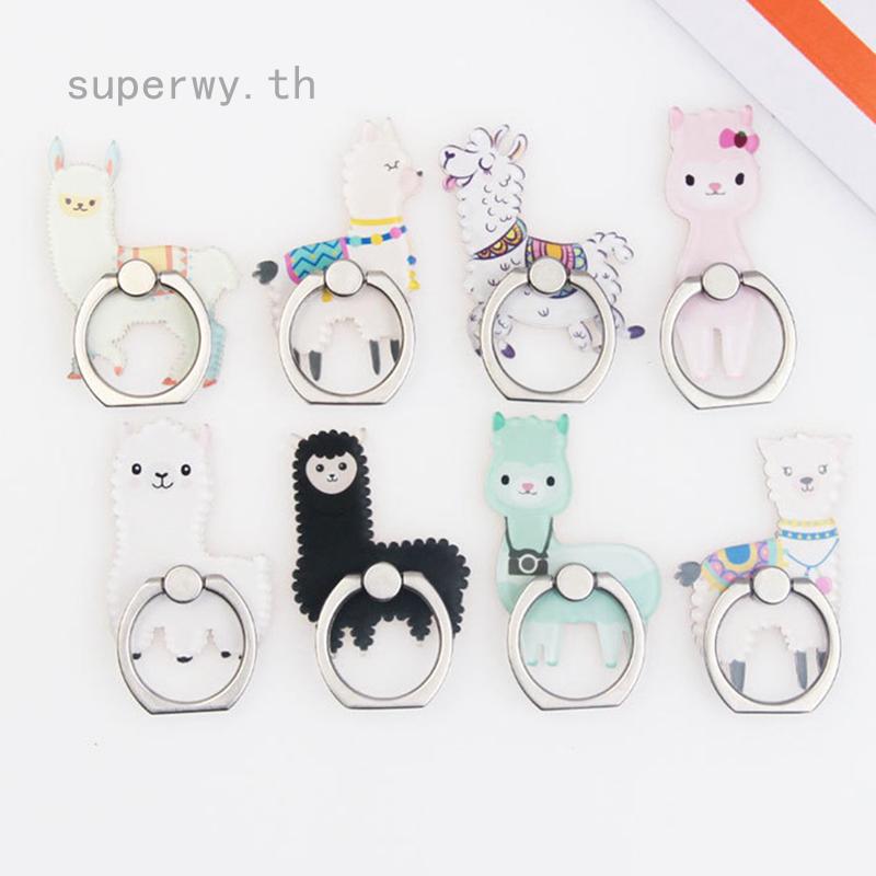 Cartoon Acrylic Alpaca Style Ring Buckle Stand