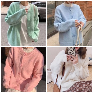 (Pre-order) Milkshake Cardigan - คาร์ดิแกนไหมพรมถักหนานุ่ม สีพาสเทล